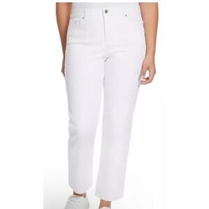 Ella Moss Women's Mid Rise Straight Ankle Jean, White, Size-6 AB9